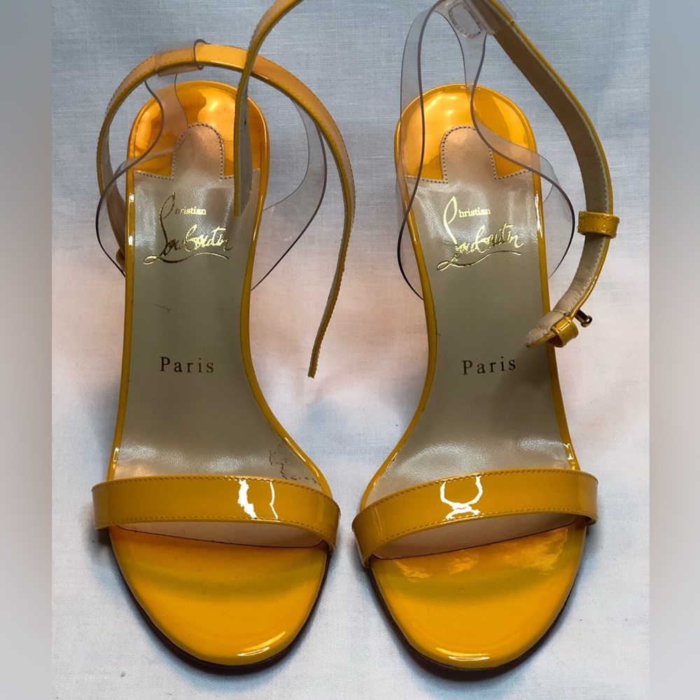 Christian Louboutin Jonatina PVC & Leather Sandals.  Never worn!